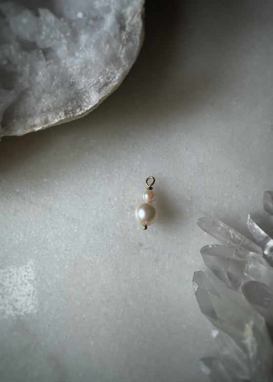 Estate 14k + Cultured Pearl Duo Mini Charm