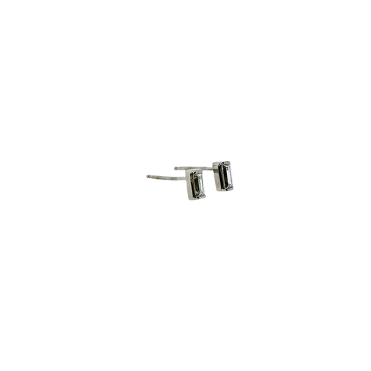 14k + Baguette Diamond Stud Earrings
