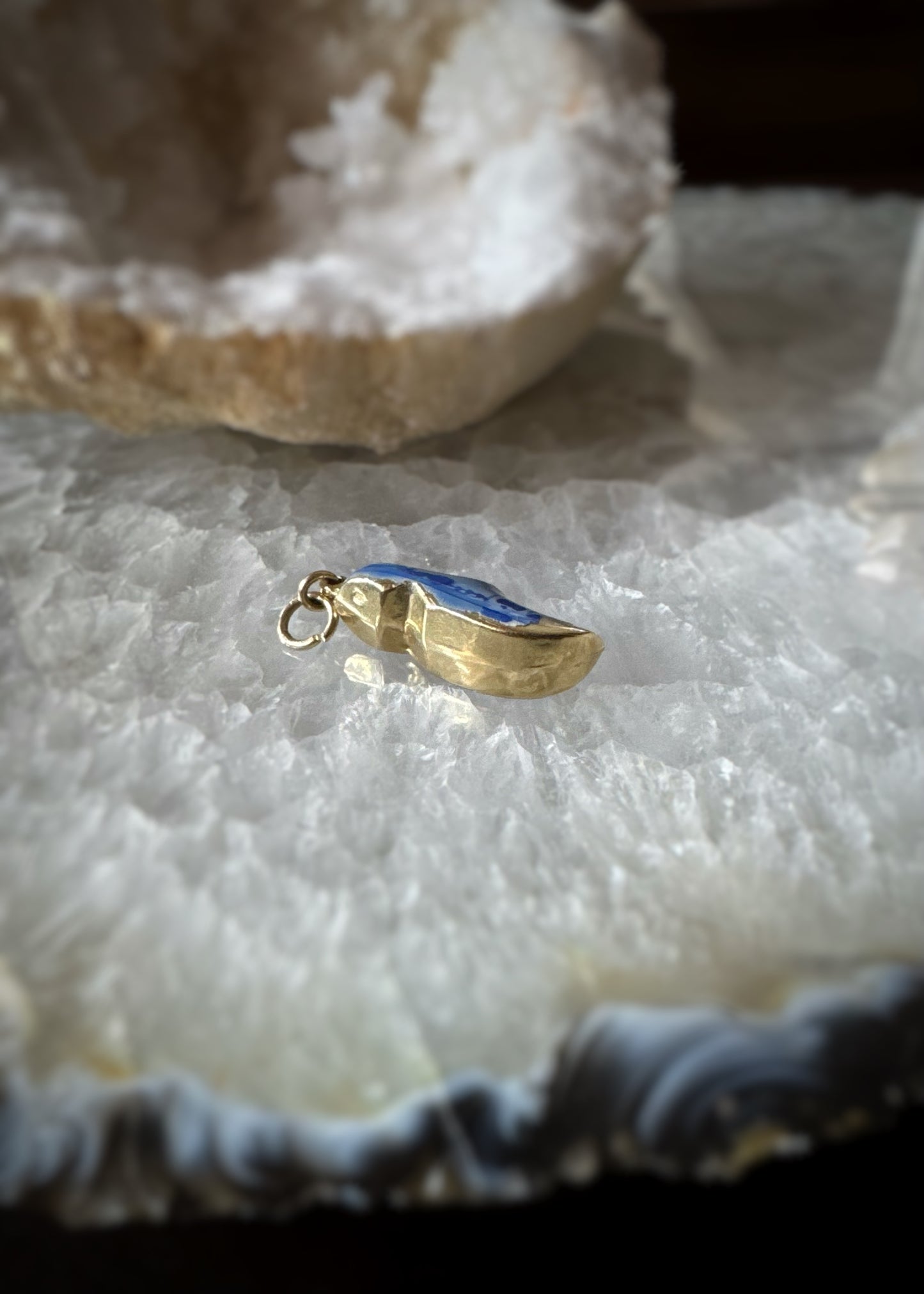 Vintage 14k + Enamel Dutch Clog Charm