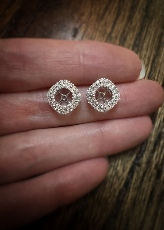 Estate 14k + Diamond Earring Jackets