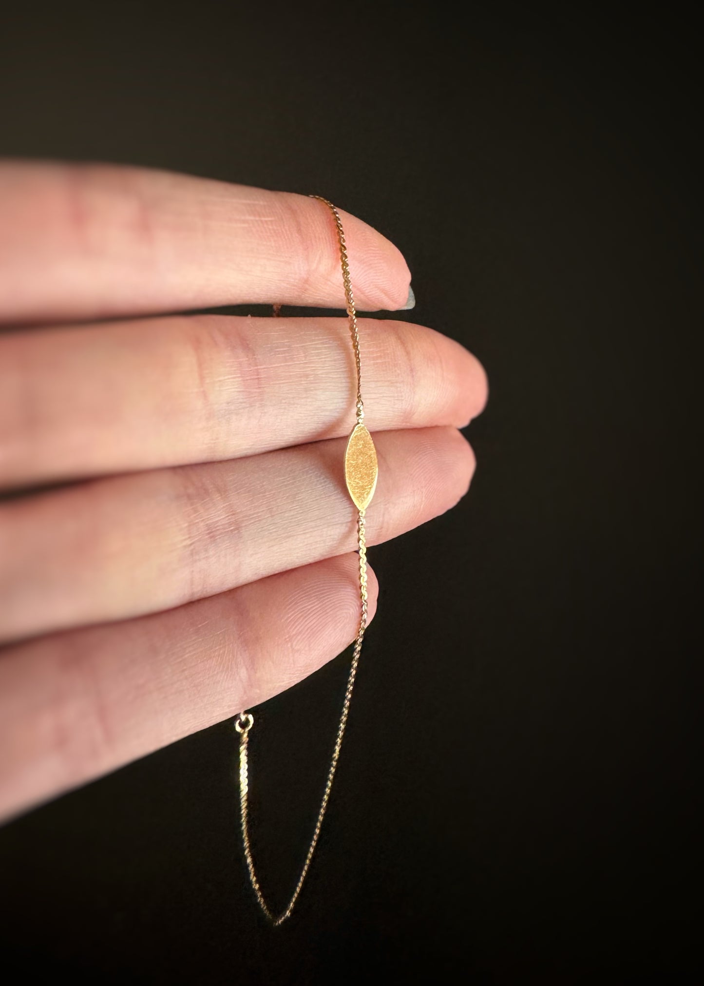 Estate 14k + Nameplate Anklet
