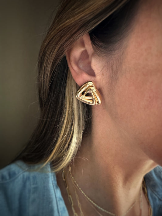 Estate 14k + Triangle Earrings