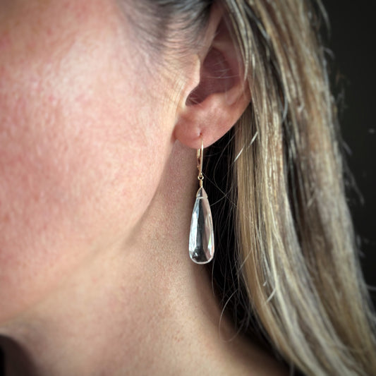 14k + Quartz Briolette Earrings