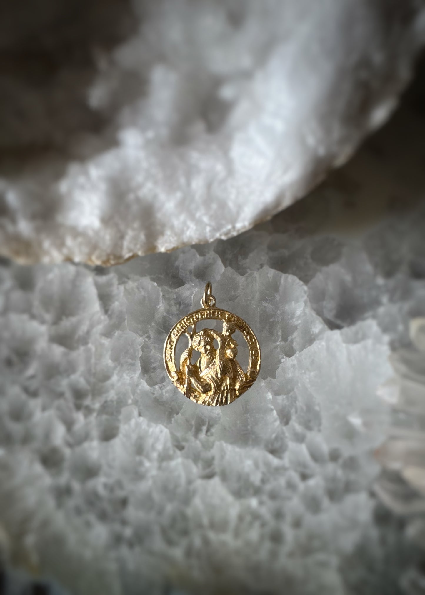Estate 14k + St. Christopher Charm