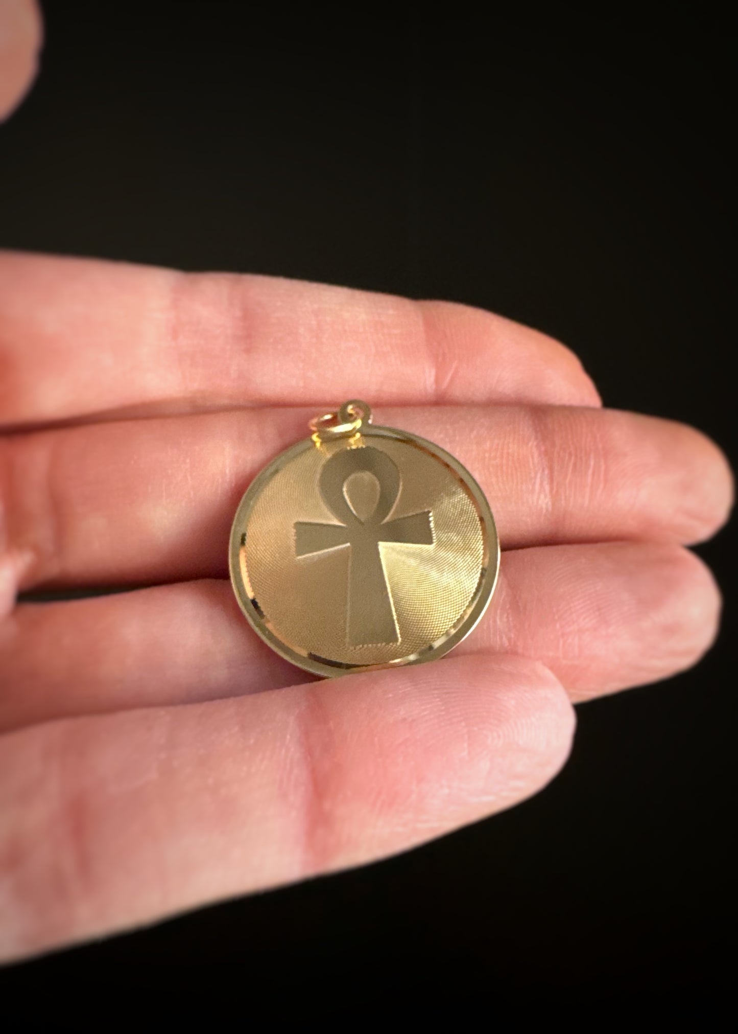 Estate 14k + Ankh Disc Charm