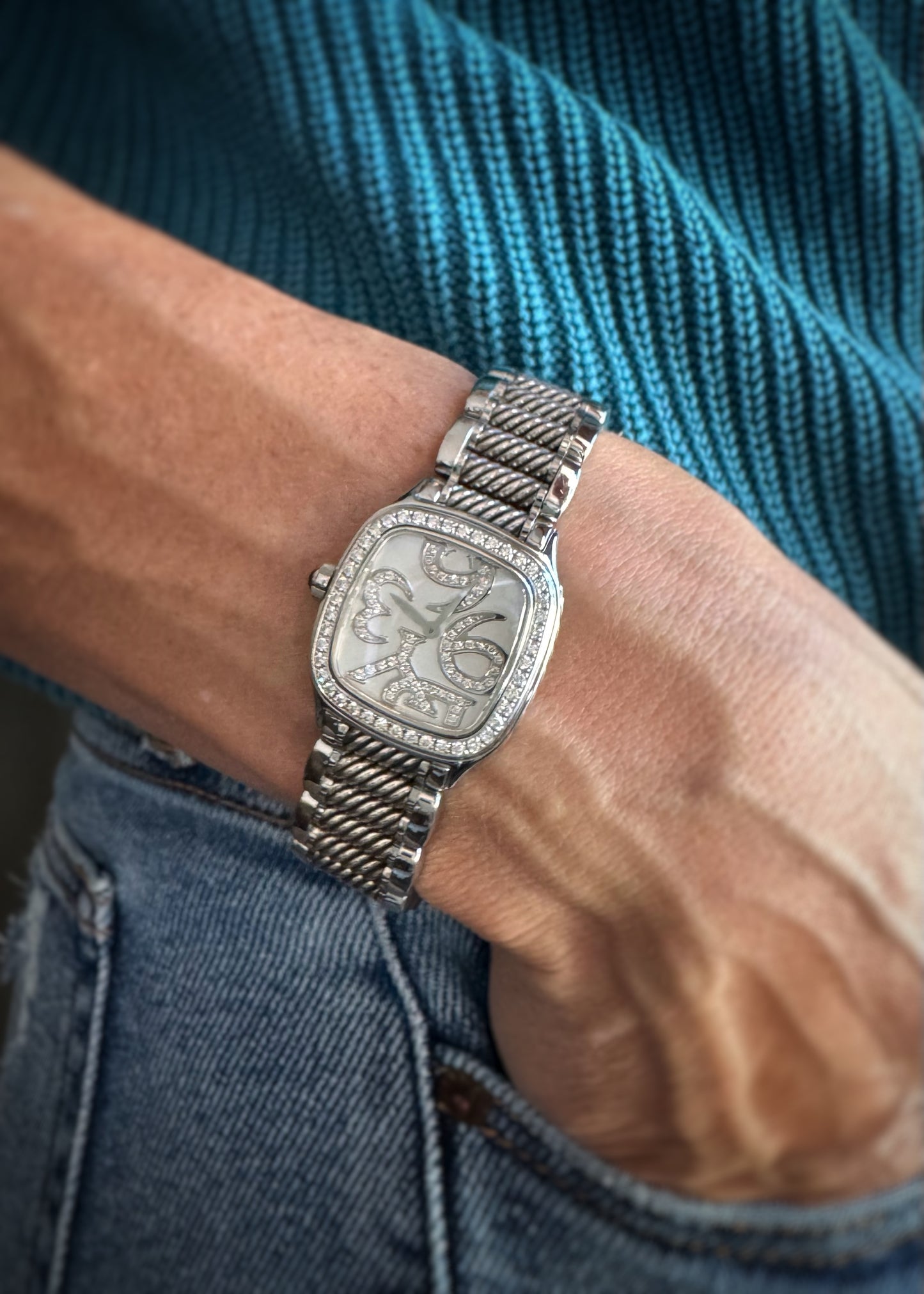 Estate Designer Stainless + Diamond Thoroughbred Watch