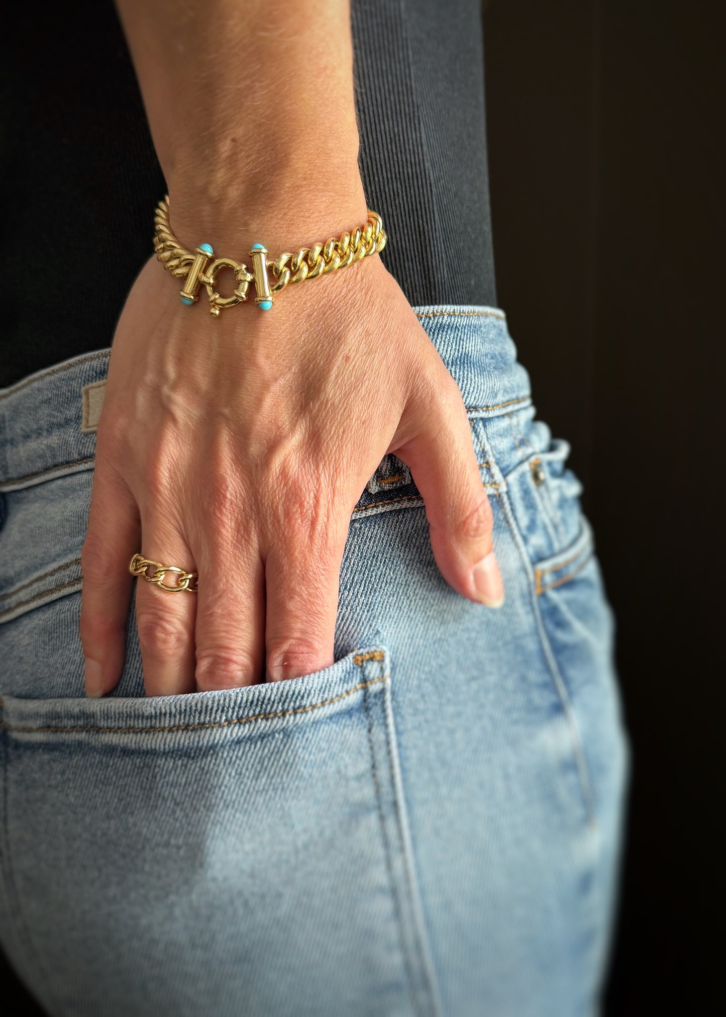Estate 18k + Open Link Band