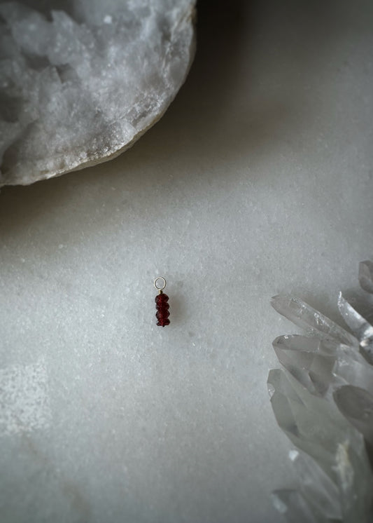 14k Mini Charm + Garnet