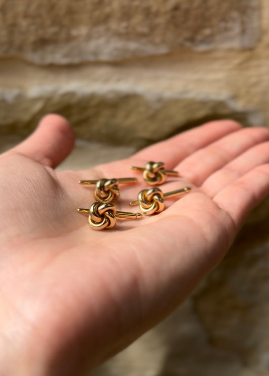 Estate 14k + Knot Tuxedo Stud Set of Four
