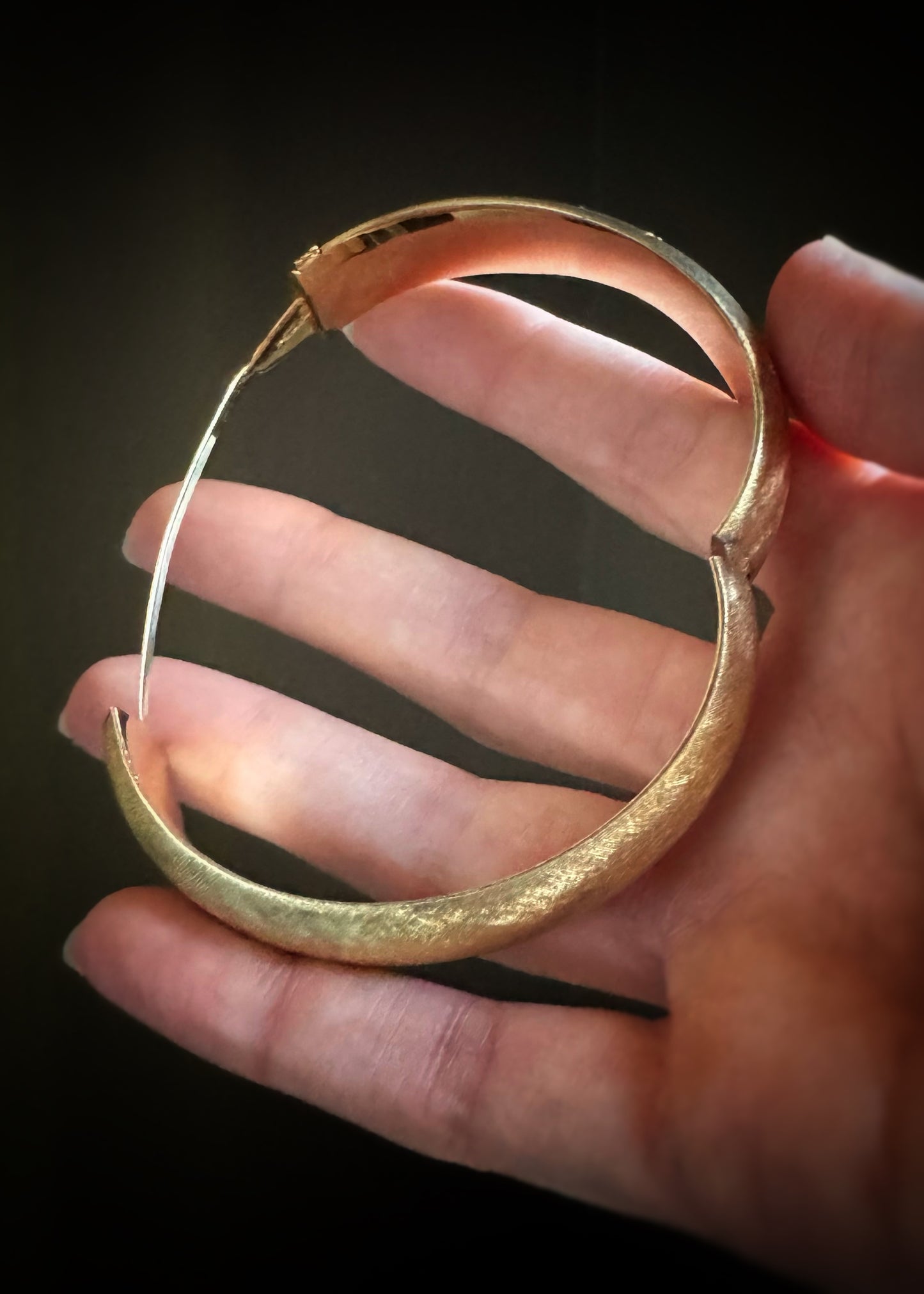 Estate 14k + Diamond Hinged Bangle Bracelet