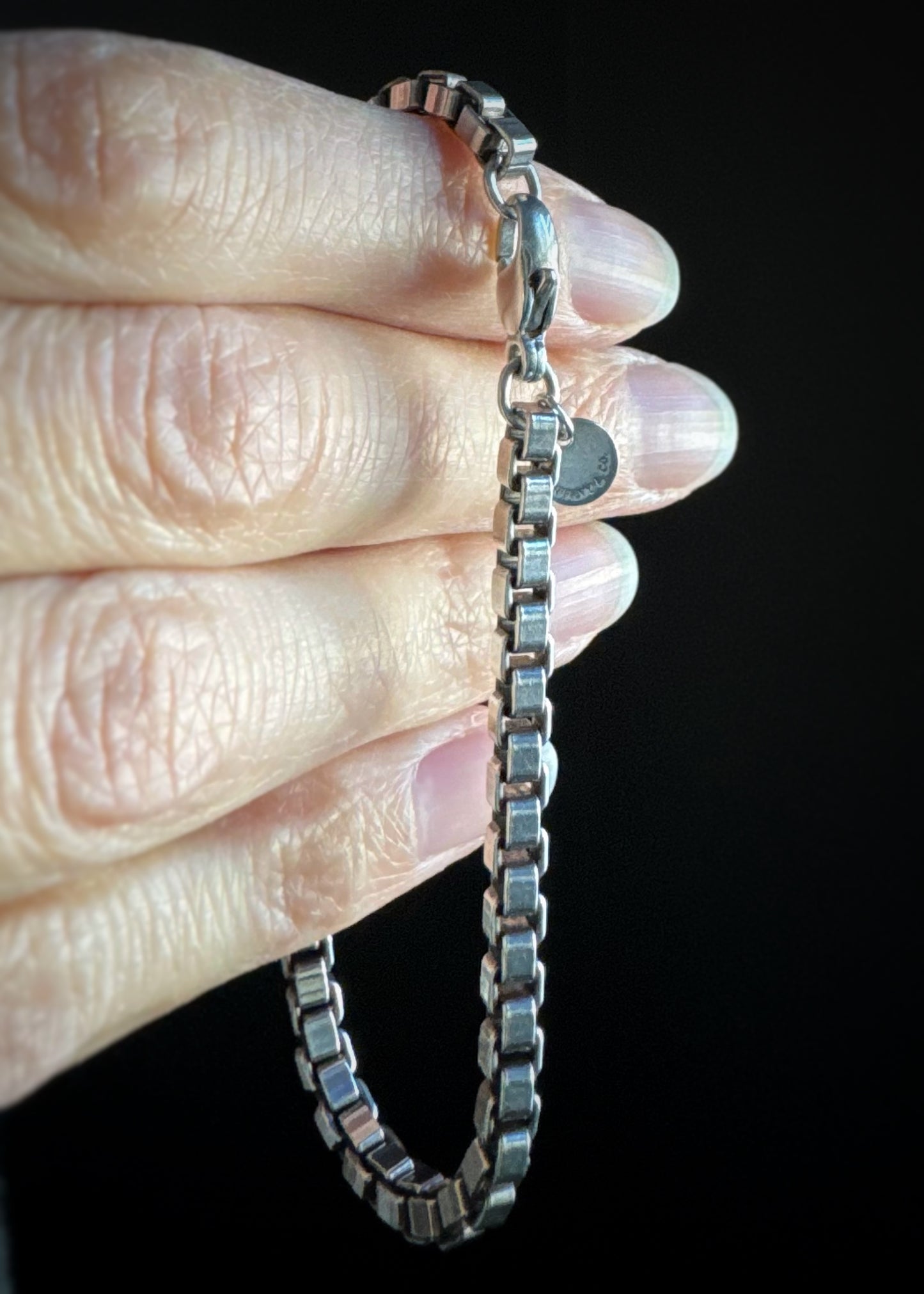 Estate Tiffany and Co. Sterling Silver + Venetian Box Chain Bracelet