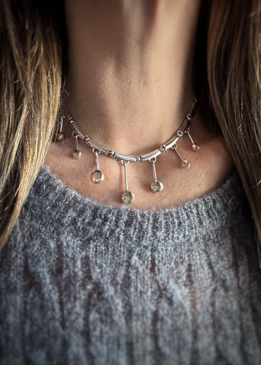 Estate Sterling + 14k Statement Necklace