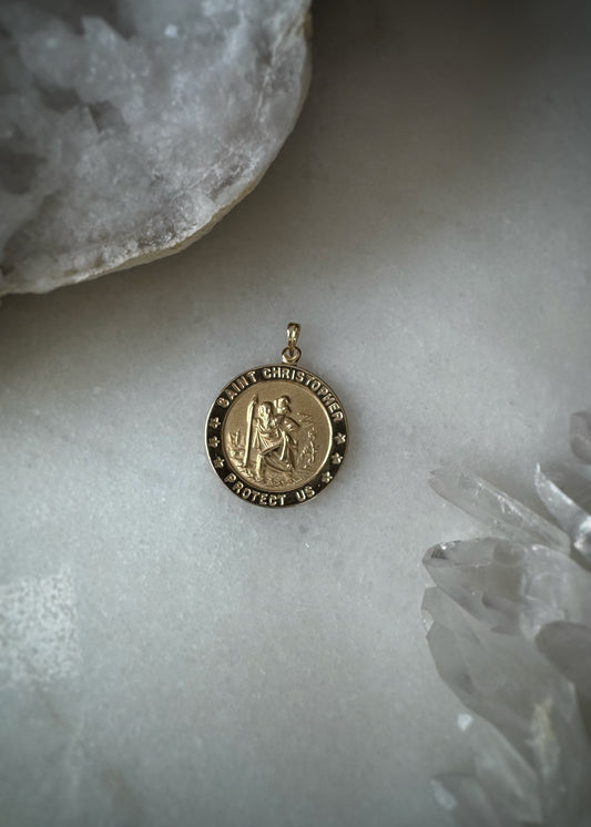Estate 14k + St. Christopher Charm