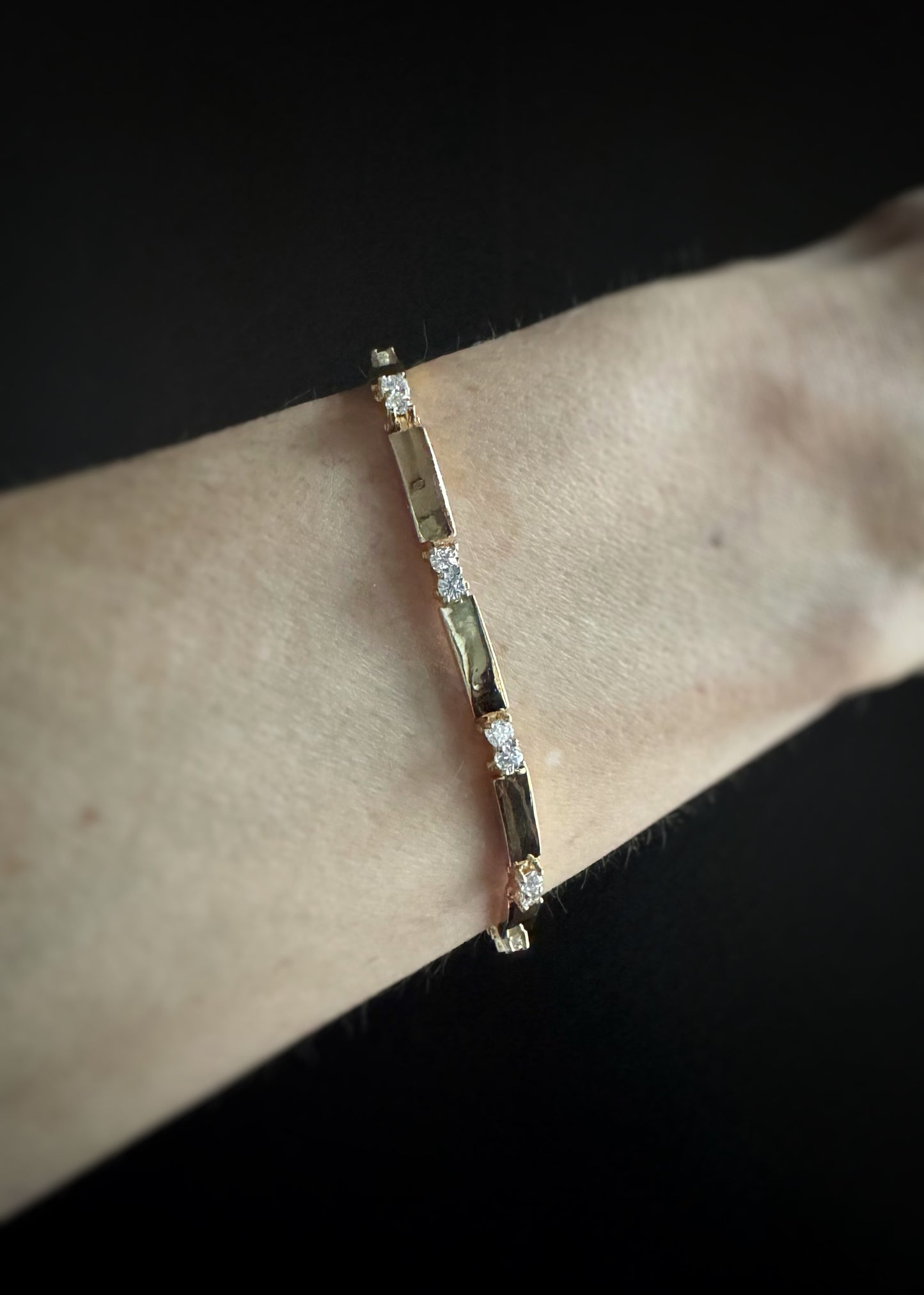 Estate 18k + Diamond Tennis Bracelet