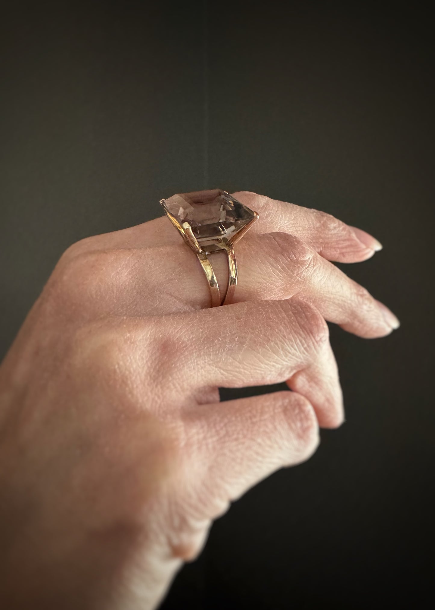 Estate 14k + Smoky Quartz Cocktail Ring