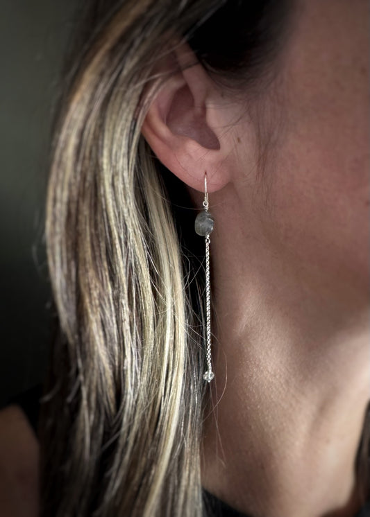 Sterling + Labradorite Drop Earrings