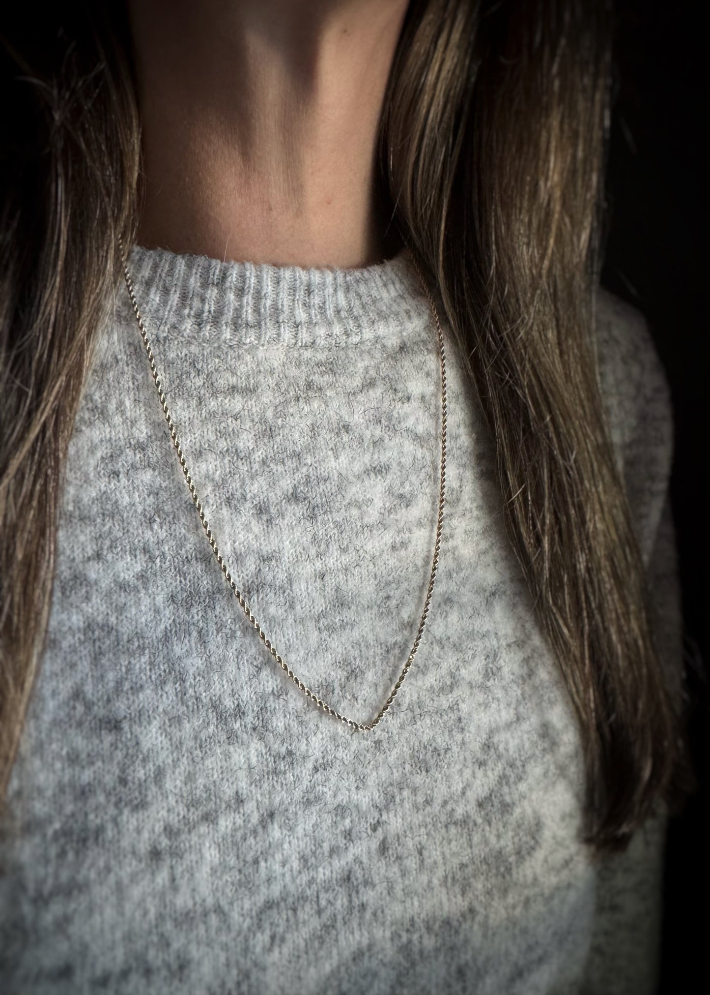 Estate 14k + Rope Chain Necklace