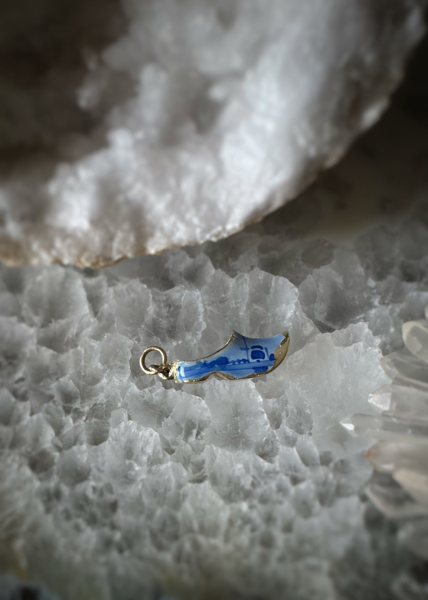 Vintage 14k + Enamel Dutch Clog Charm