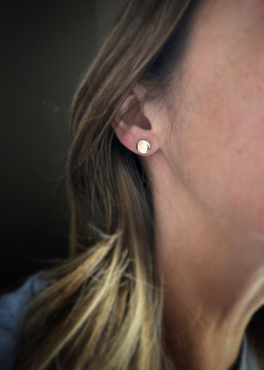 14k + Large Round Disc Earrings