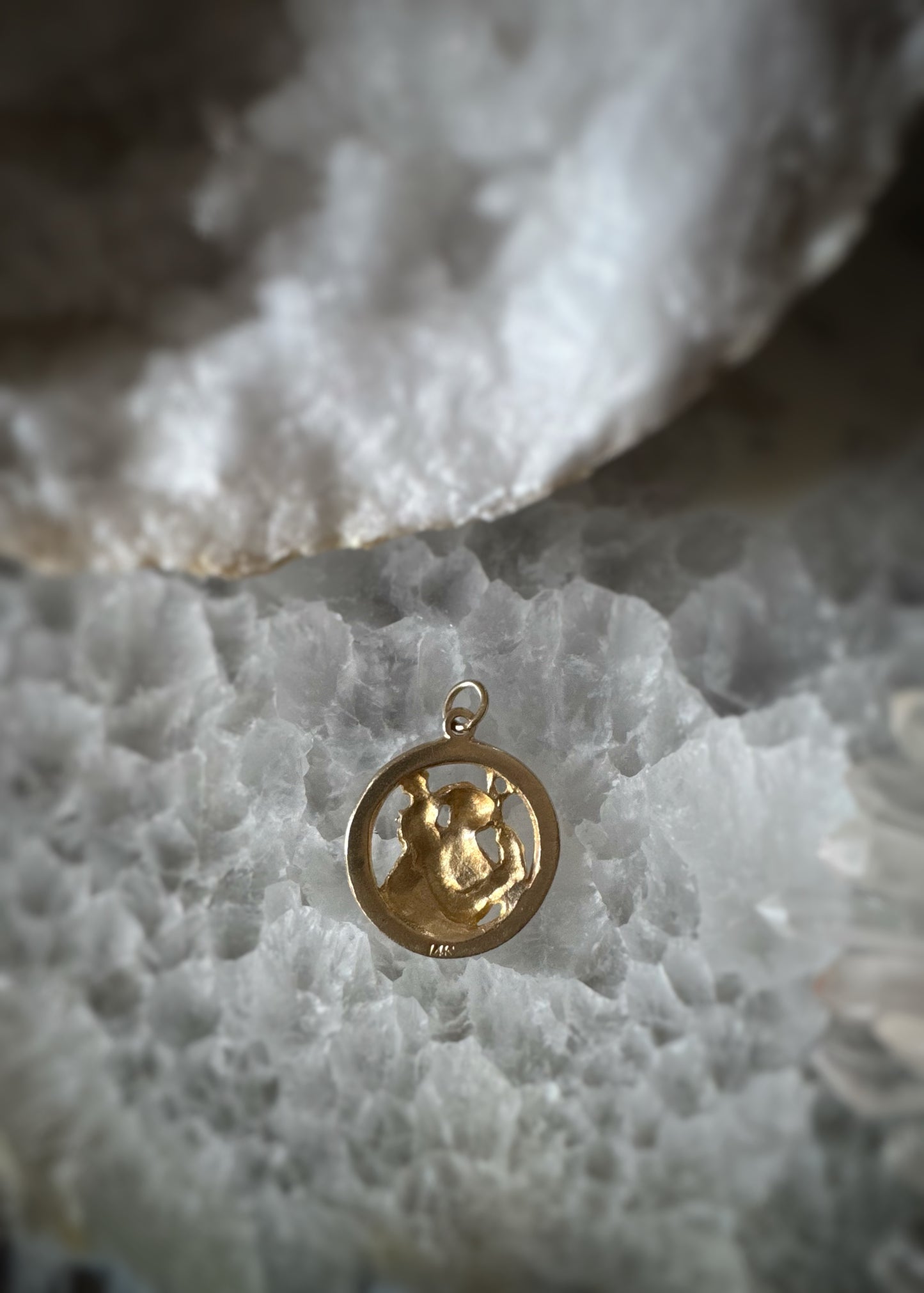 Estate 14k + St. Christopher Charm