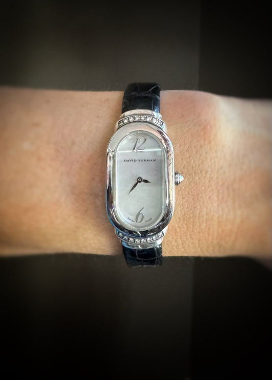 Estate Designer Sterling + Diamond Madison Watch