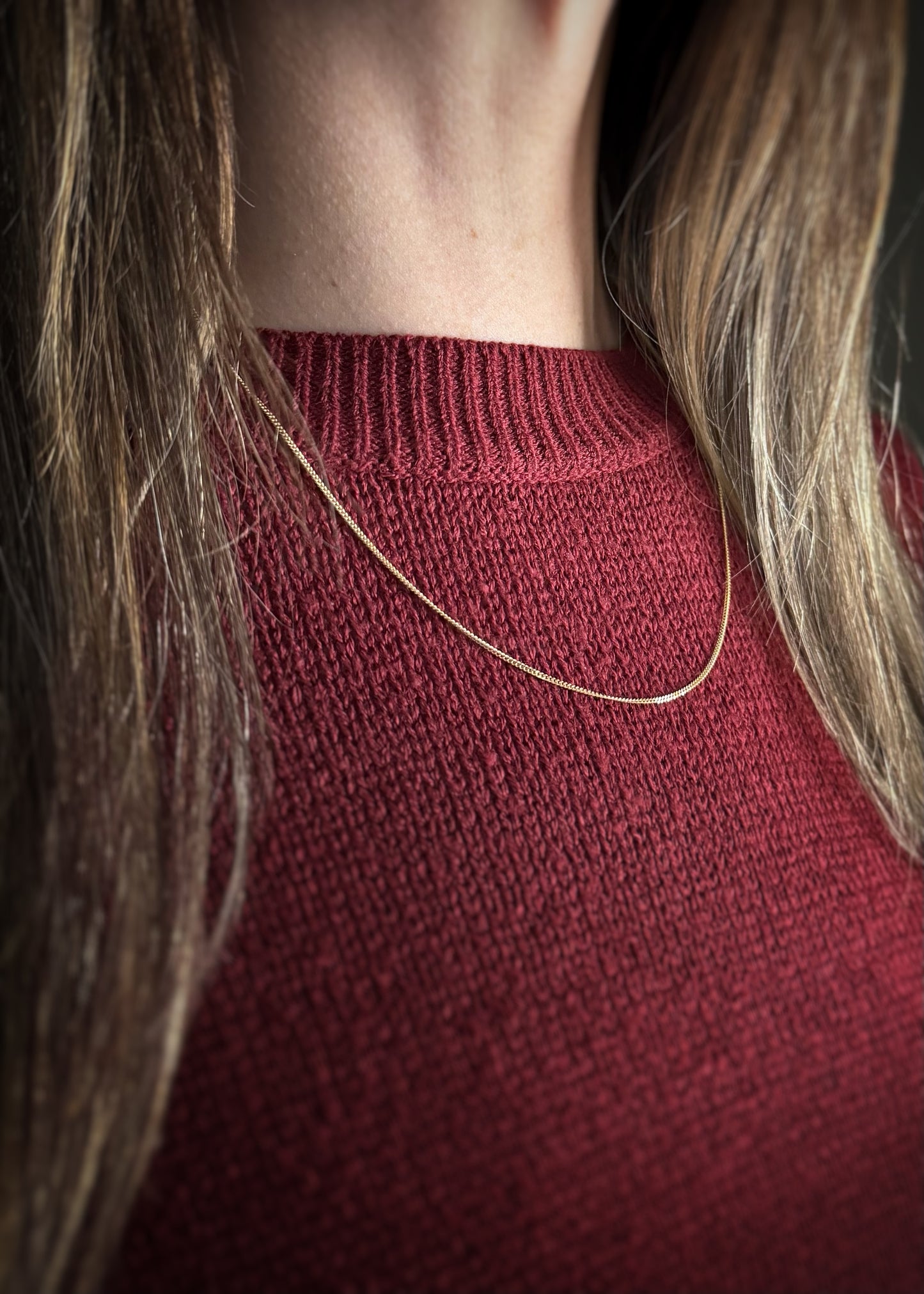 Estate 18k + Curb Chain Necklace