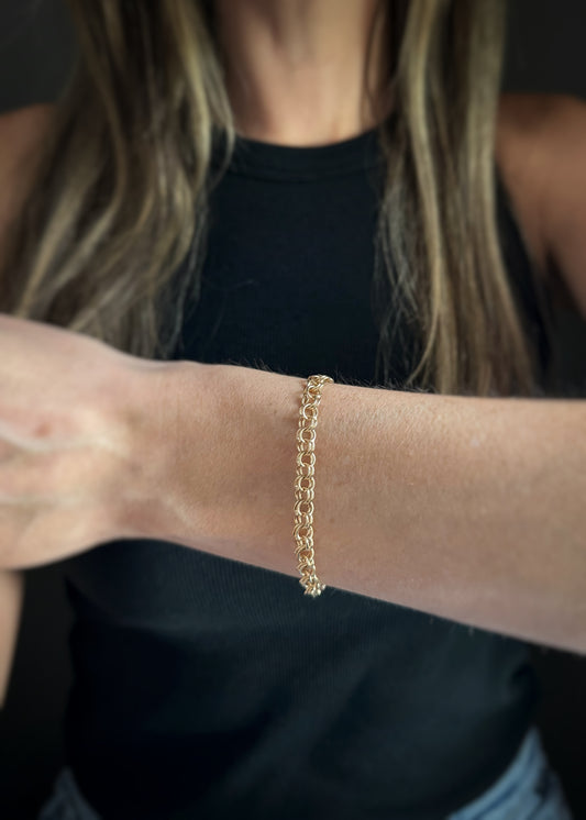 Estate 14k + Charm Bracelet 6mm