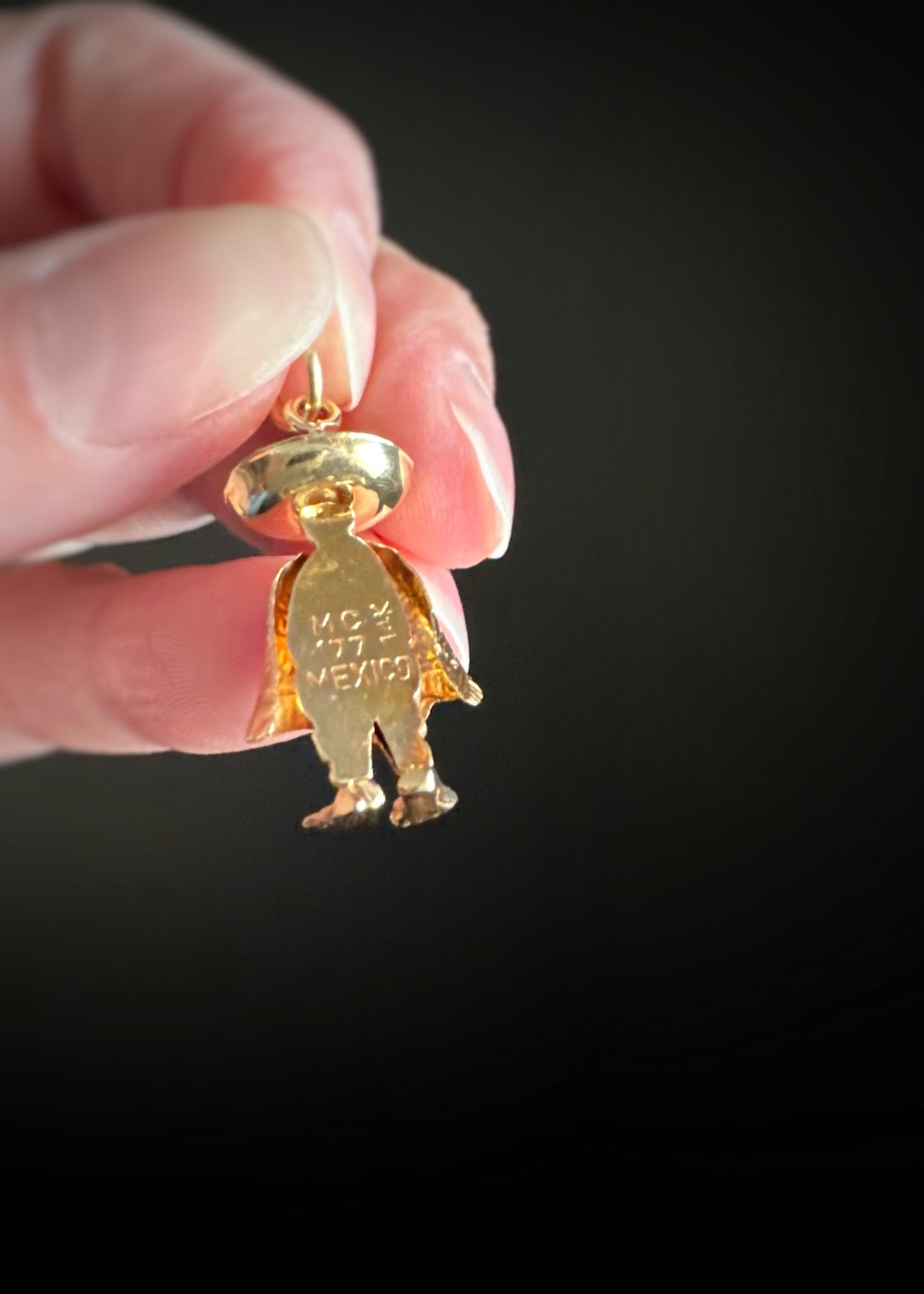 Estate 14k + Sombrero Man Charm