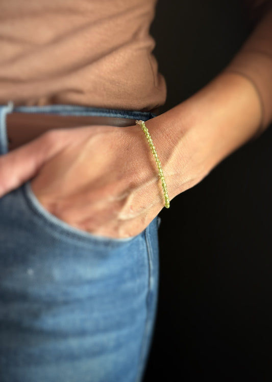 Sterling + Peridot Bead Bracelet