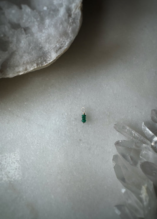 14k Mini Charm + Emerald