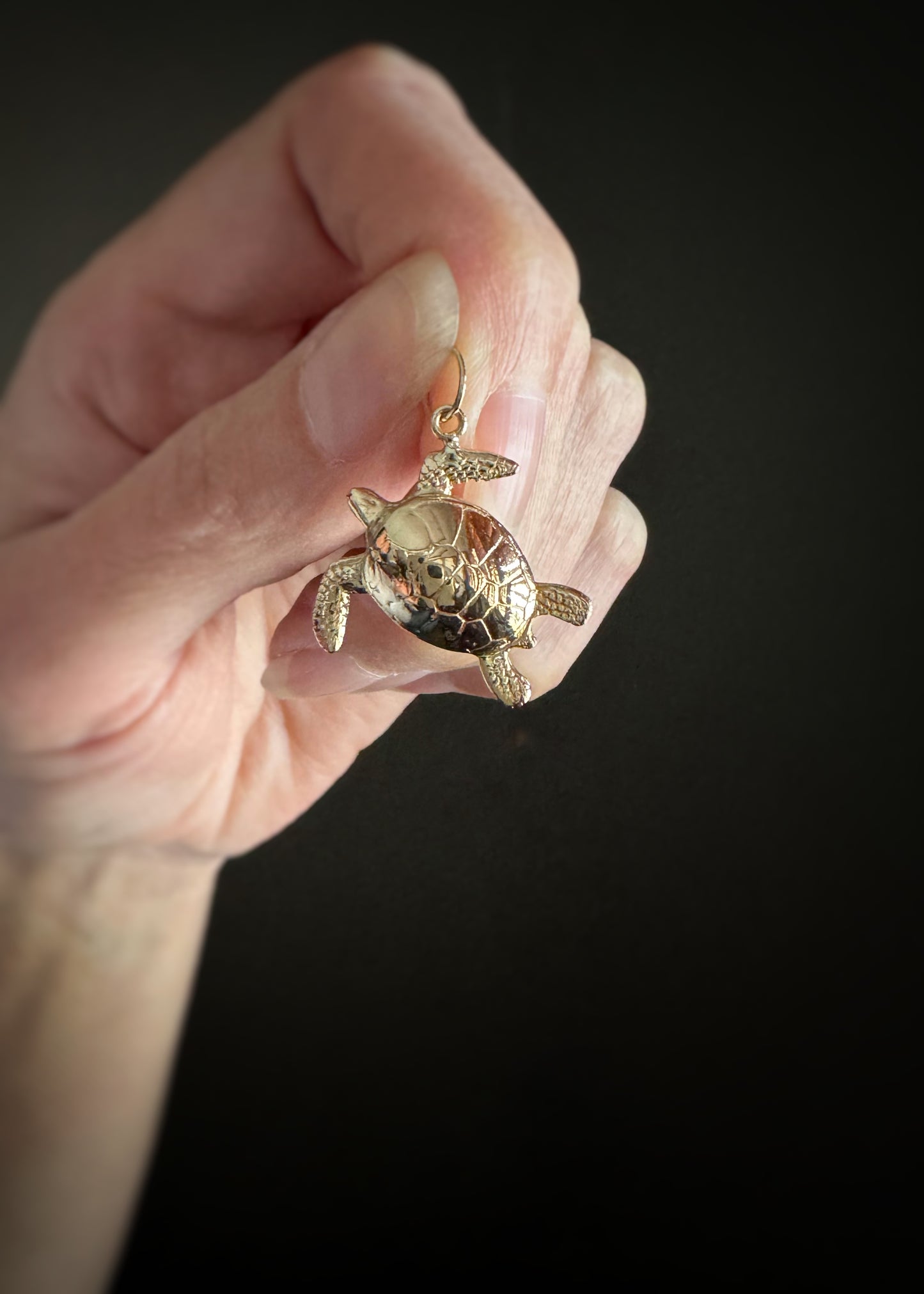 Estate 14k + Cayman Islands Sea Turtle Charm