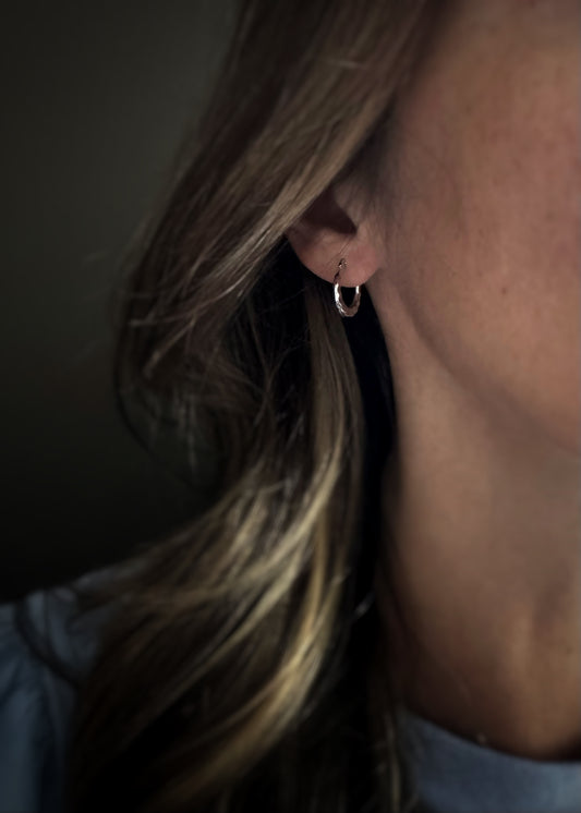 Estate 14k + Fluted Hoop Earrings