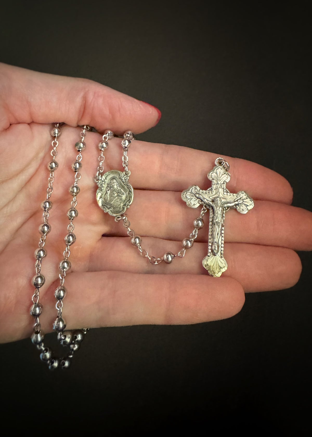 Estate Chapel Sterling Silver Rosary