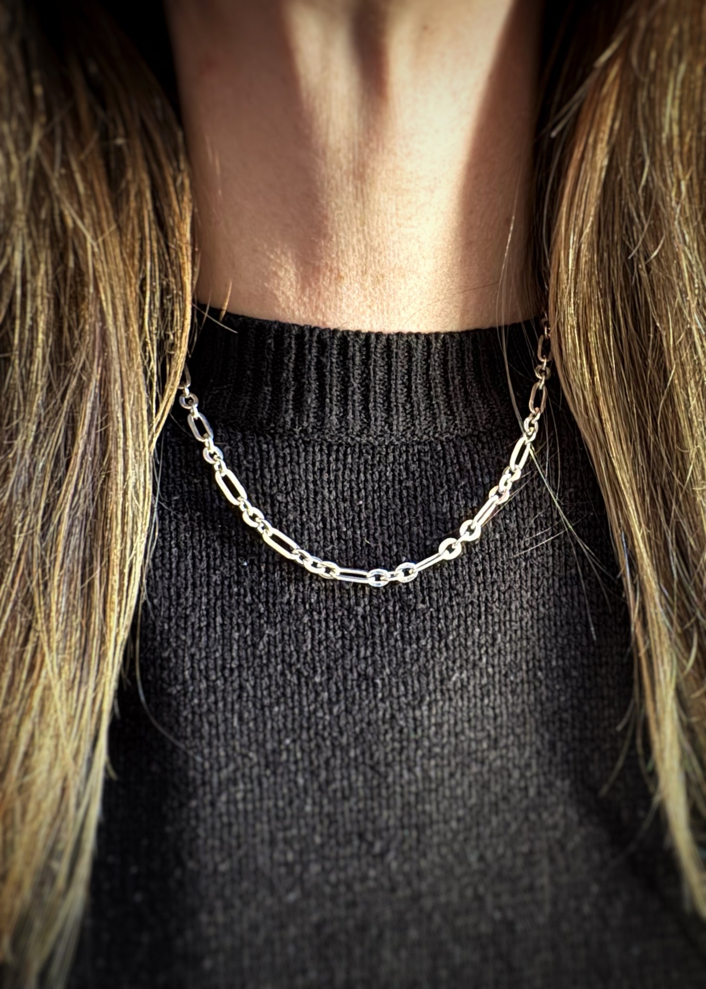 Estate Sterling Silver + Open Link Chain