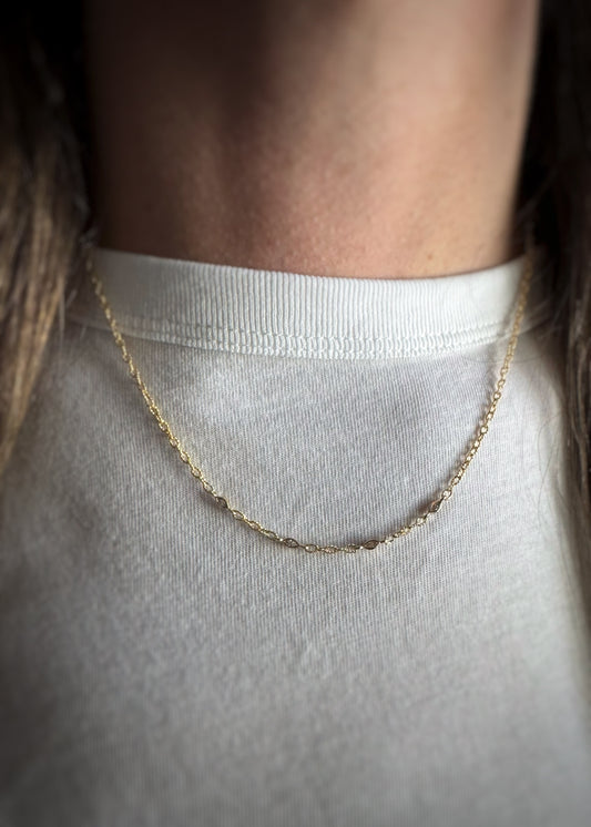 14k + Marquise Diamond Chain Link Necklace