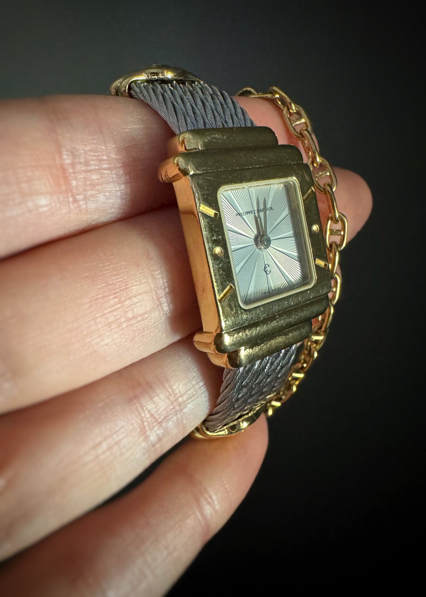 Estate Designer Two-Tone Cuff Bracelet Watch