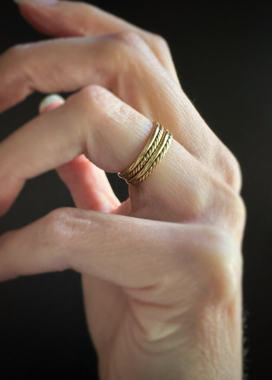 Estate 18k + Pair of Rope Bands