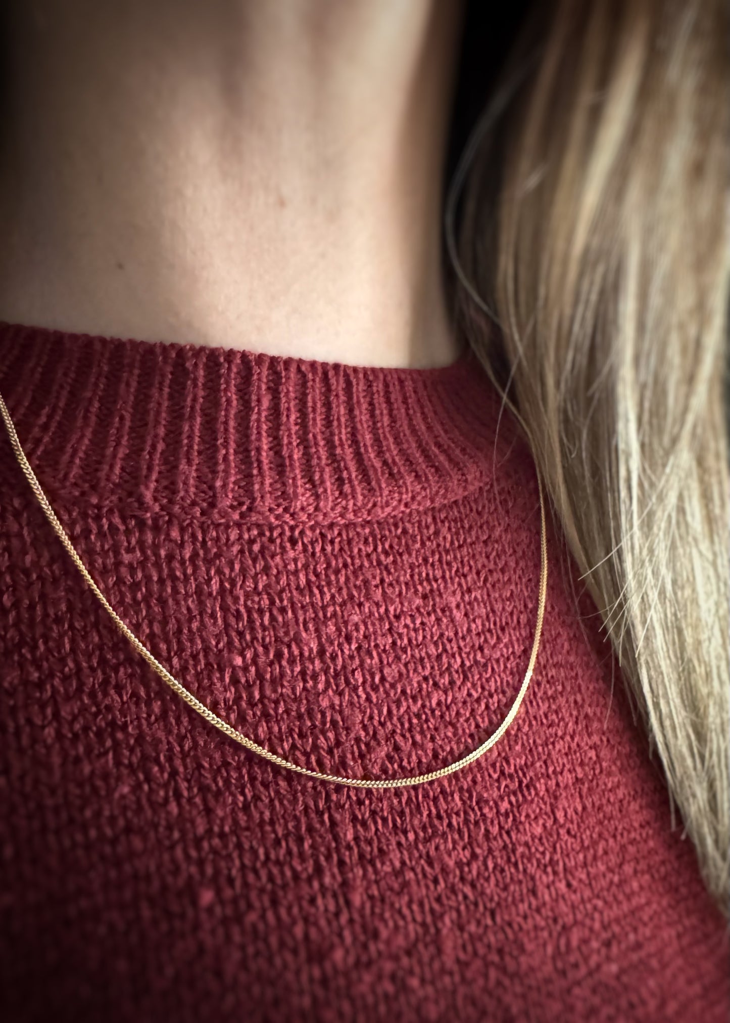 Estate 18k + Curb Chain Necklace