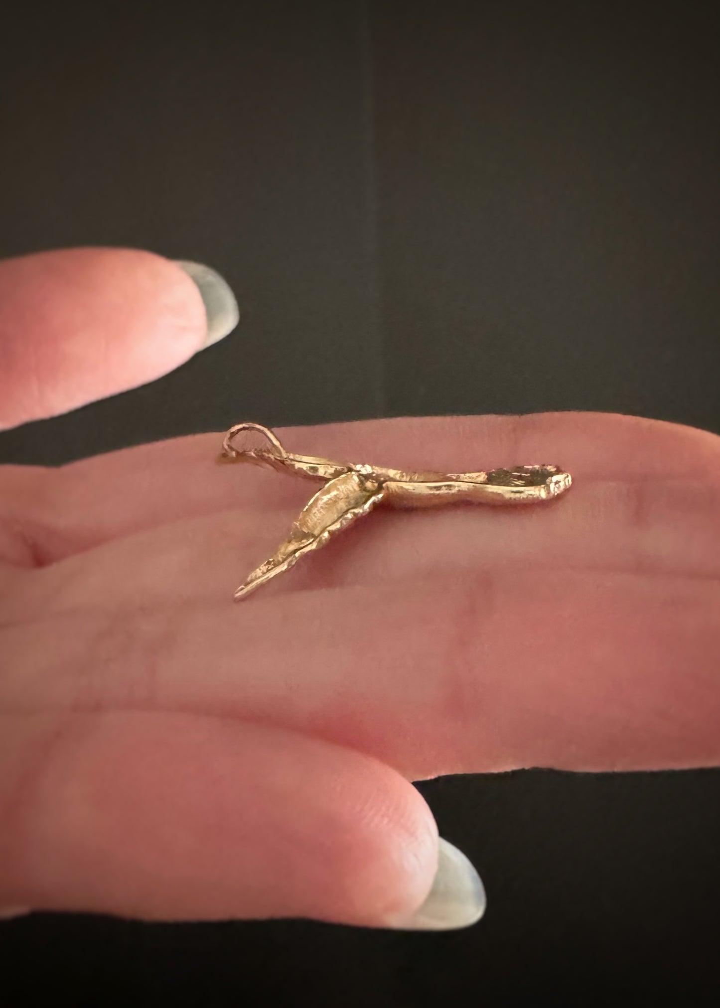 Estate 14k + Sapphire Hummingbird Pendant