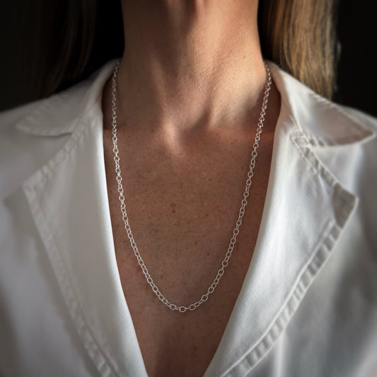 Sterling Silver + Open Oval Chain