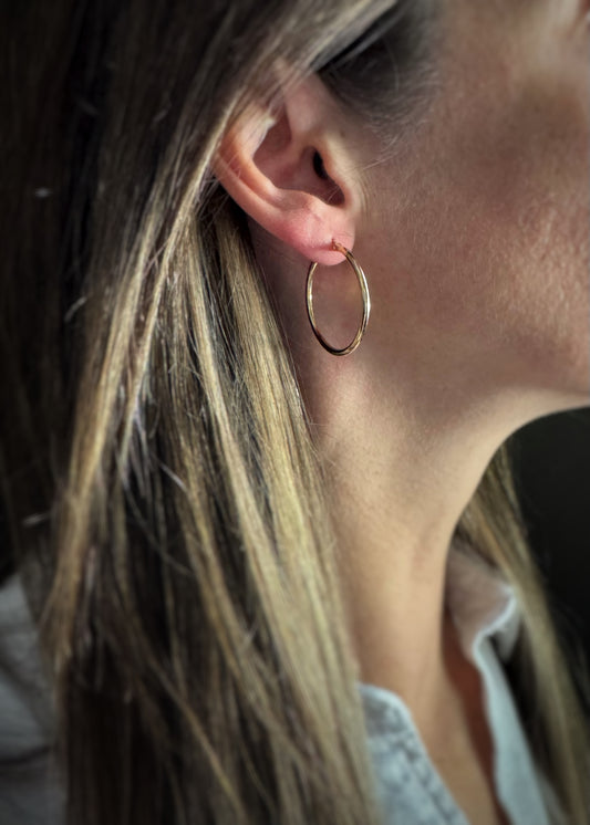 14k + Large Hoop Earrings
