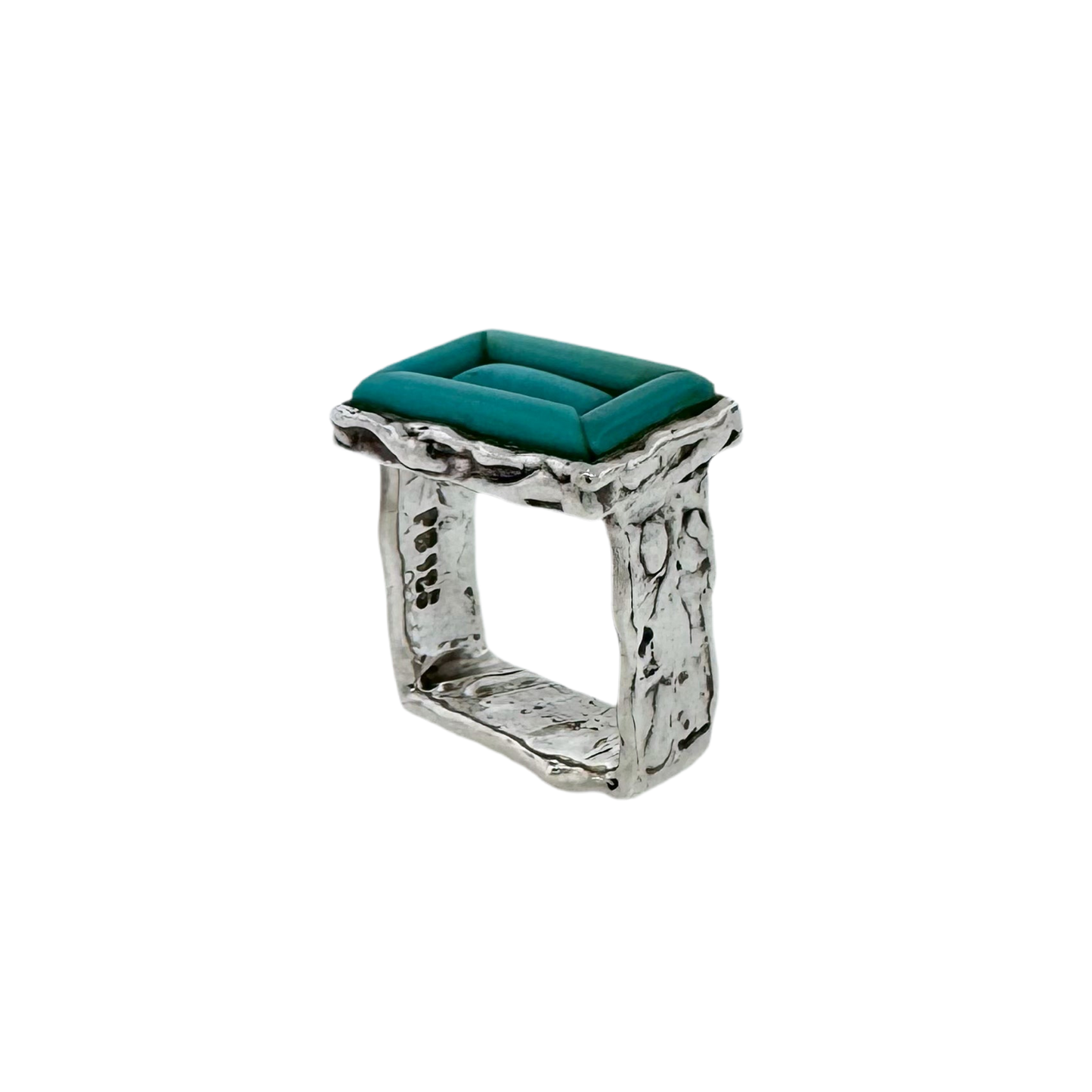 Estate Designer Sterling Silver + Turquoise Ring