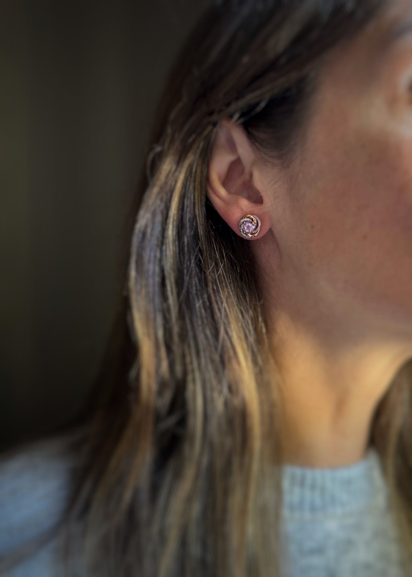 Estate 14k + Amethyst and Diamond Earrings