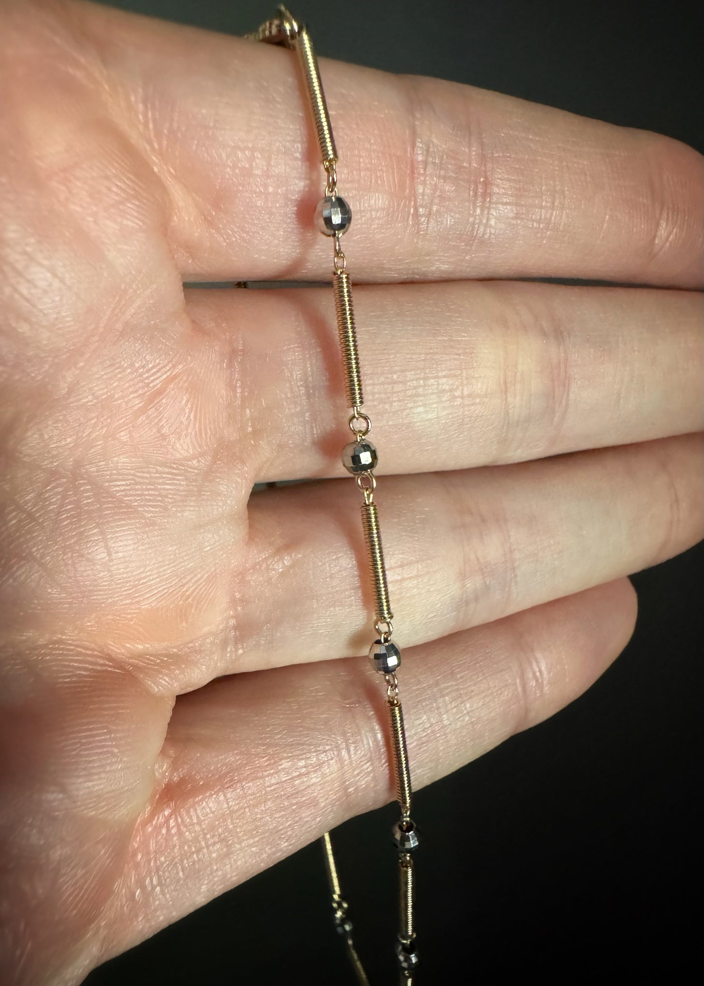 Estate 14k + Two Tone Chain Anklet