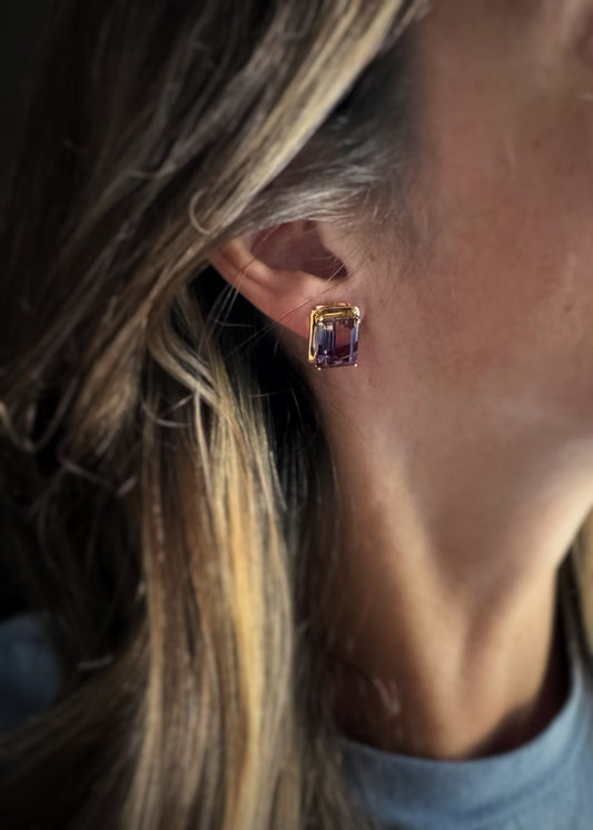 Estate 14k + Ametrine Stud Earrings