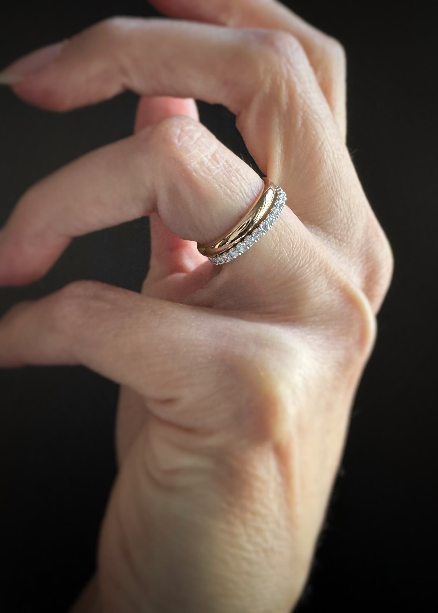 Estate 14k + Diamond Eternity Band