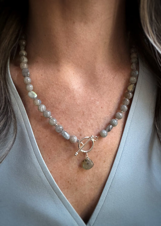 Sterling + Labradorite Toggle Necklace