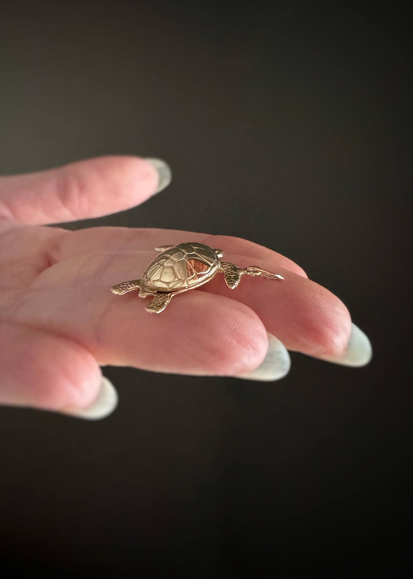 Estate 14k + Cayman Islands Sea Turtle Charm