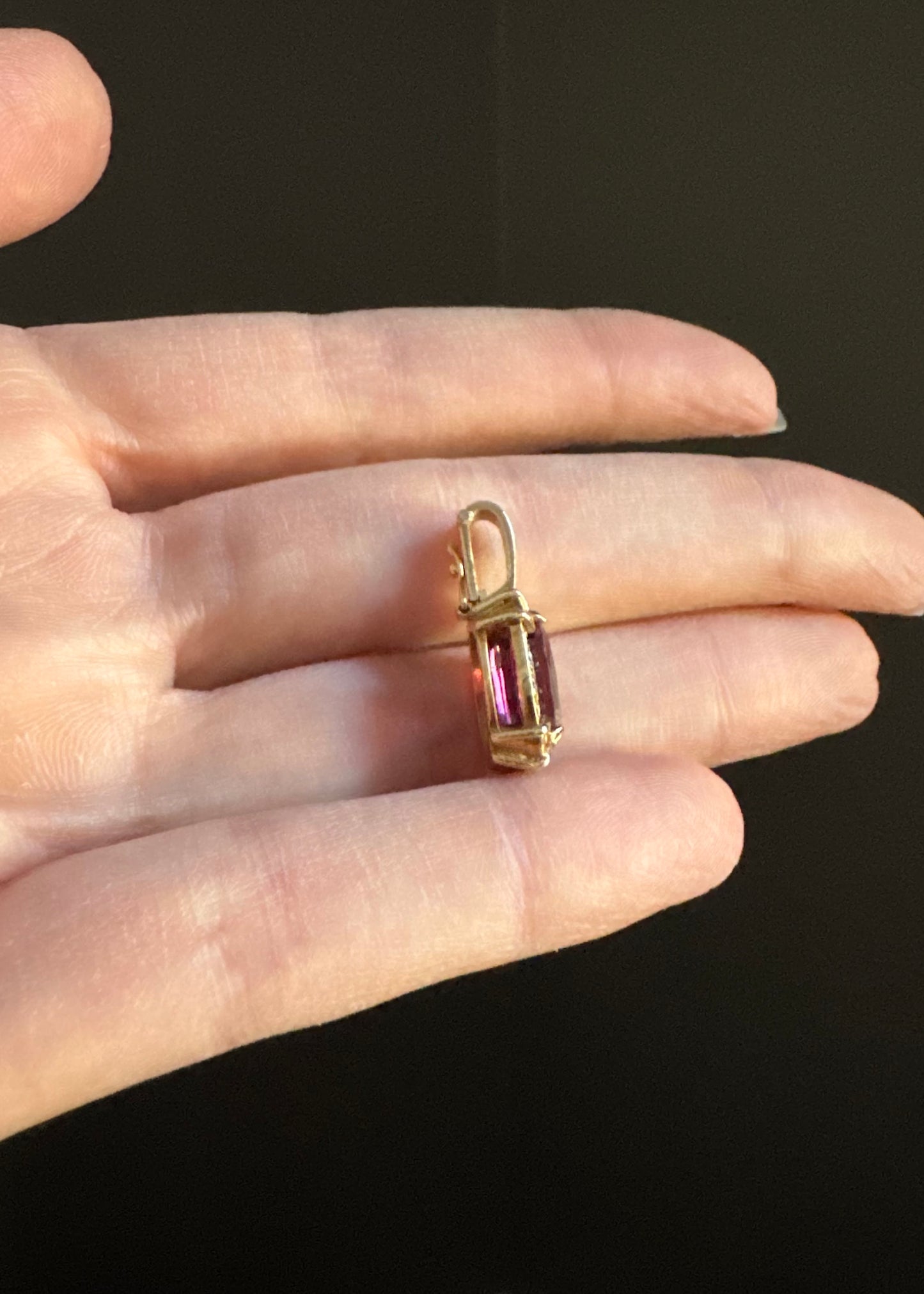 Estate 14k + Pink Tourmaline and Diamond Enhancer Pendant