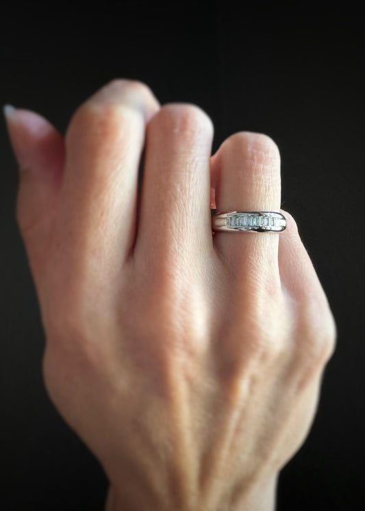 Estate Platinum + Baguette Diamond Band